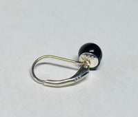 Sterling Silver and Genuine 6mm Black Onyx Bead Lever Back Earrings