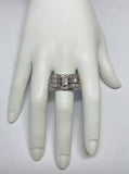 Vintage 18 Karat White Gold Genuine Old European and Single-cut Diamonds Bow Ring