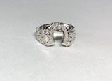 Sterling Silver Genuine Diamond Man's Horseshoe Western Motif Nugget-Style Ring