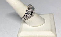 Sterling Silver Genuine Diamond Man's Horseshoe Western Motif Nugget-Style Ring