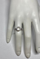 Sterling Silver Created White Sapphire Halo Donut Ring