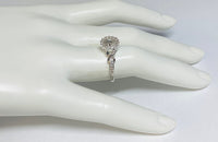 Sterling Silver Created White Sapphire Halo Donut Ring