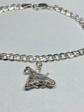 Sterling Silver Cocker Spaniel Dog Lover Curb Link 8" Charm Bracelet