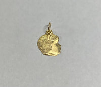 14K Girl Head Charm (Small Size)