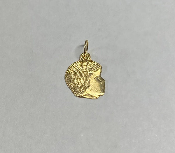 14K Girl Head Charm (Small Size)