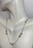 14k Yellow Gold & 7mm-9mm Freshwater Cultured Pearl Cable Link 16" Necklace