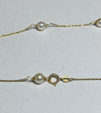 14k Yellow Gold & 5.5mm Freshwater Cultured Pearl Cable Link 16" Station Necklace