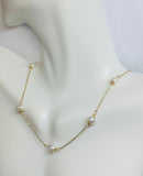 14k Yellow Gold & 5.5mm Freshwater Cultured Pearl Cable Link 16" Station Necklace