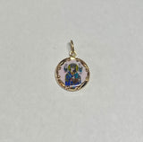 Vintage NOS 10K Yellow Gold Enameled Our Lady of Perpetual Help "Perpetuo Socorro" 12.8mm Medal