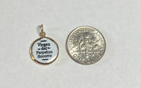 Vintage NOS 10K Yellow Gold Enameled Our Lady of Perpetual Help "Perpetuo Socorro" 12.8mm Medal