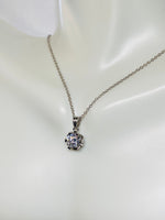 Sterling Silver and Genuine 1.00 Carat Moissanite Six Prong Pendant with Chain