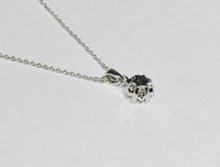 Sterling Silver and Genuine 1.00 Carat Moissanite Six Prong Pendant with Chain