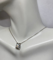 Sterling Silver and Genuine 2.00 Carat Moissanite Solitaire Pendant with Chain