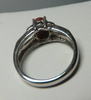 Sterling Silver Oval 8mm x 6 Goldstone Venturina & Diamond Ring