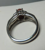 Sterling Silver Oval 8mm x 6 Goldstone Venturina & Diamond Ring