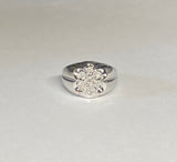 Sterling Silver Rhodium Plated Genuine Diamond Men's Cluster Ring