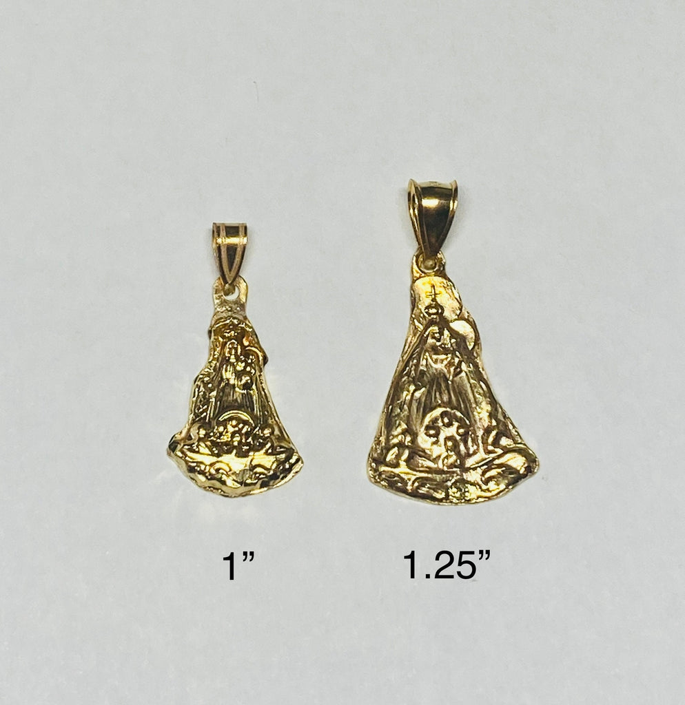 14 Karat Yellow Gold Our Lady of Charity "Caridad del Cobre" Pendant ...