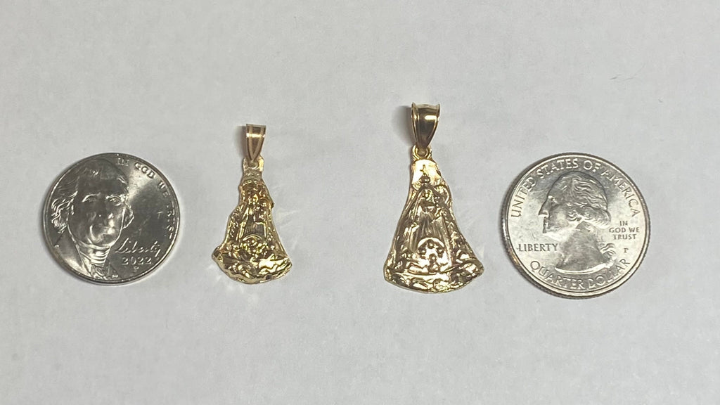 14 Karat Yellow Gold Our Lady of Charity "Caridad del Cobre" Pendant ...