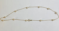 14k Yellow Gold & 5.5mm Freshwater Cultured Pearl Cable Link 16" Station Necklace