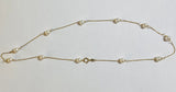 14k Yellow Gold & 5.5mm Freshwater Cultured Pearl Cable Link 16" Station Necklace