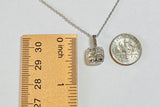 Sterling Silver and Genuine 1.00 Carat Moissanite Halo Pendant with Chain