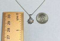 Sterling Silver and Genuine 1.00 Carat Moissanite Six Prong Pendant with Chain