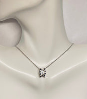 Sterling Silver and Genuine 2.00 Carat Moissanite Solitaire Pendant with Chain