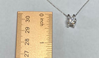 Sterling Silver and Genuine 2.00 Carat Moissanite Solitaire Pendant with Chain