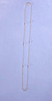 14 Karat Yellow Gold and Genuine 4mm Freshwater Pearl 18" Cable Link Station Necklace