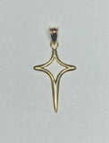 14 Karat Yellow Gold Freeform Modern Cross Pendant