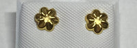 14 Karat Yellow Gold Daisy Stud Post Earrings