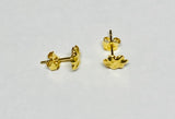 14 Karat Yellow Gold Daisy Stud Post Earrings