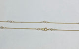 14 Karat Yellow Gold and Genuine 4mm Freshwater Pearl 18" Cable Link Station Necklace