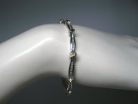 Sterling Silver & 14KT Yellow Gold Genuine 0.40 CTW Diamond "X" Bracelet