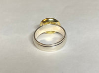 Vintage NOS 1980's 18 Karat Yellow Gold and Sterling Silver Band Genuine 0.27 ctw Diamond Circle Ring