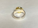 Vintage NOS 1980's 18 Karat Yellow Gold and Sterling Silver Band Genuine 0.27 ctw Diamond Circle Ring