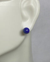 14 Karat Yellow Gold Genuine 6mm Lapis Lazuli Stud Earrings