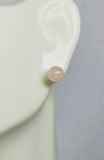 14 Karat Yellow Gold Genuine 6mm Rose Quartz Stud Earrings