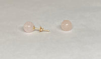 14 Karat Yellow Gold Genuine 6mm Rose Quartz Stud Earrings