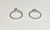 Vintage 1960's NOS 18 Karat White Gold and Genuine Diamond Bridal Set