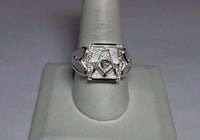 Sterling Silver & Genuine 0.15 Carat TW Diamond Masonic Lodge Ring