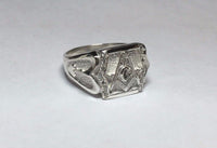 Sterling Silver & Genuine 0.15 Carat TW Diamond Masonic Lodge Ring