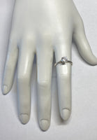 Vintage NOS 1960's Synthetic 6mm White Spinel Sterling Silver Solitaire Ring