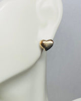 14 Karat Yellow Gold Heart Stud Earrings