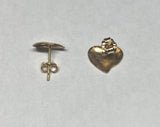 14 Karat Yellow Gold Heart Stud Earrings