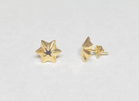 14 Karat Yellow Gold Six Point Star Stud Earrings