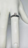 Vintage 1960's NOS 18 Karat White Gold and Genuine 0.10ct Diamond Solitaire Ring