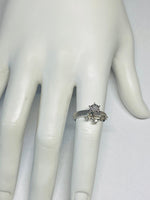 Vintage 1960's NOS 18 Karat White Gold and Genuine 0.25ctw Diamond Solitaire Ring