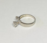 Vintage 1960's NOS 18 Karat White Gold and Genuine 0.25ctw Diamond Solitaire Ring