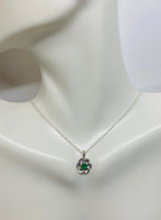 Sterling Silver and Genuine Gemstone (Emerald, Ruby or Sapphire) Buttercup Pendant with 18" Loose Rope Chain